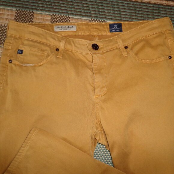 AG Adriano Goldschmied the Stevie Ankle Slim Straight Leg Pant 28R Camel - Picture 7 of 16